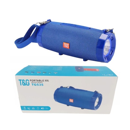 T&G Portable Wireless Speaker TG-535 with Super Flashlight Blue